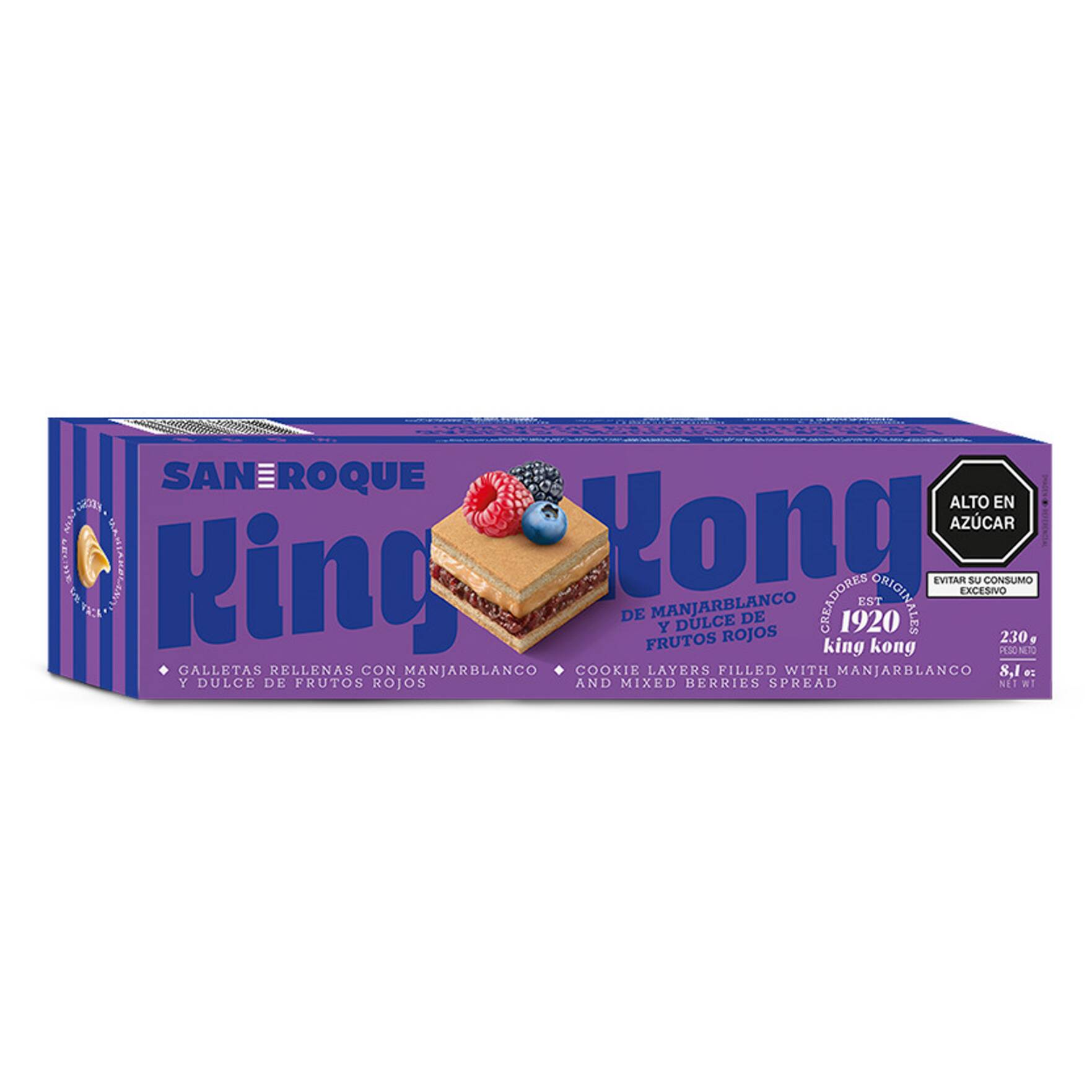 Barra de King Kong de Manjar y Frutos Rojos