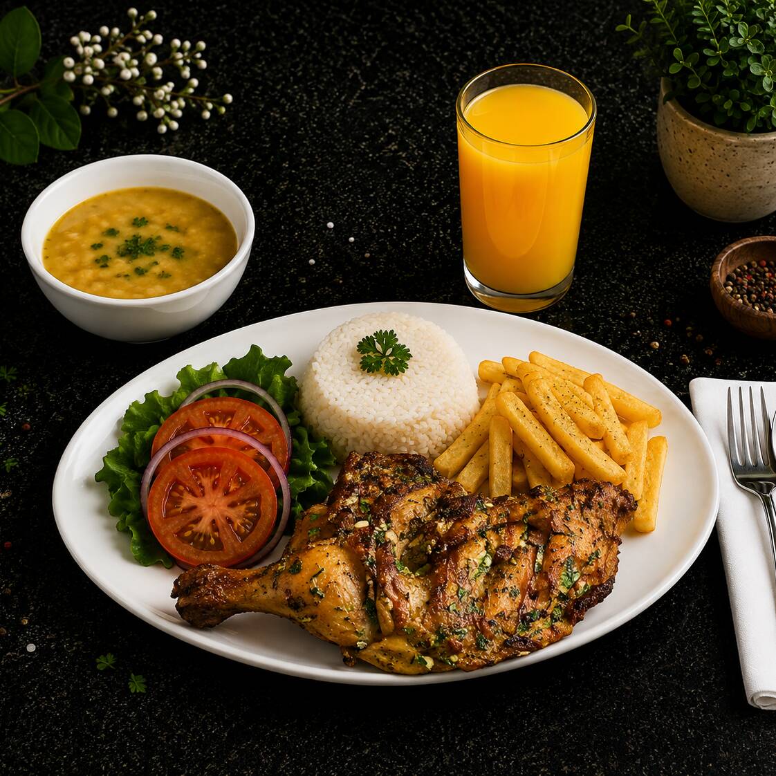 Bandeja con Pollo