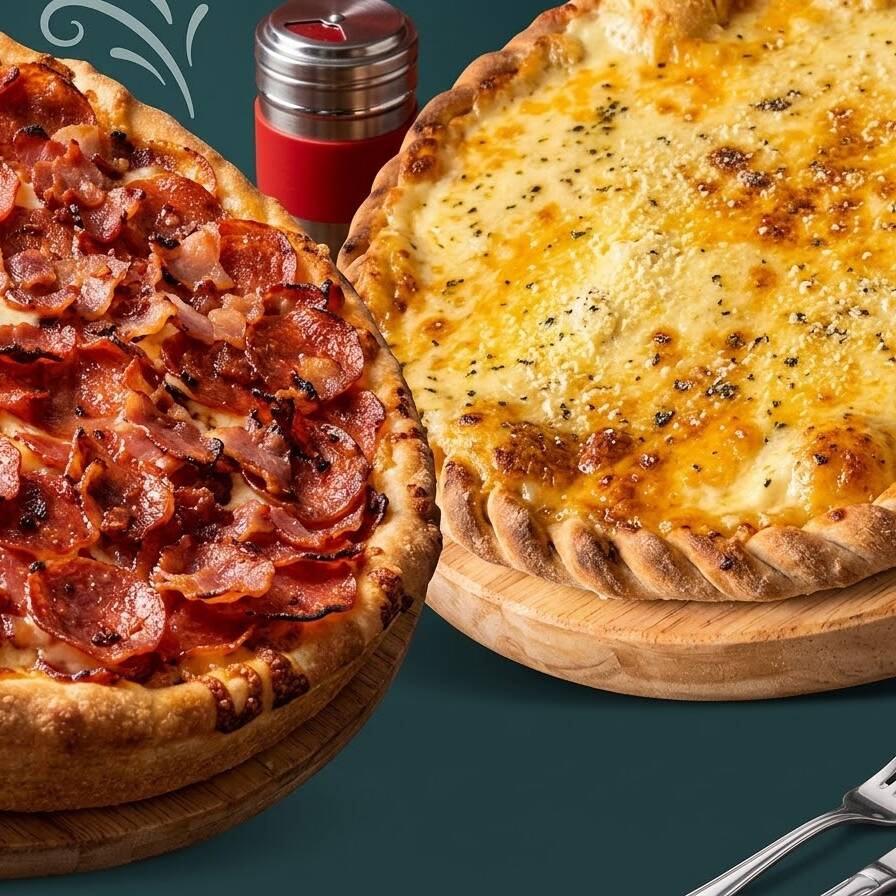 Combo - 1 Pizza Mussarela + 1 Pizza Calabresa