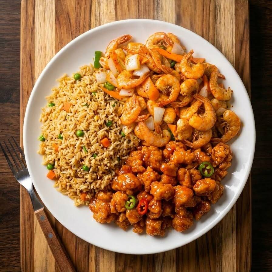 1-Guiso + Camarón y Arroz