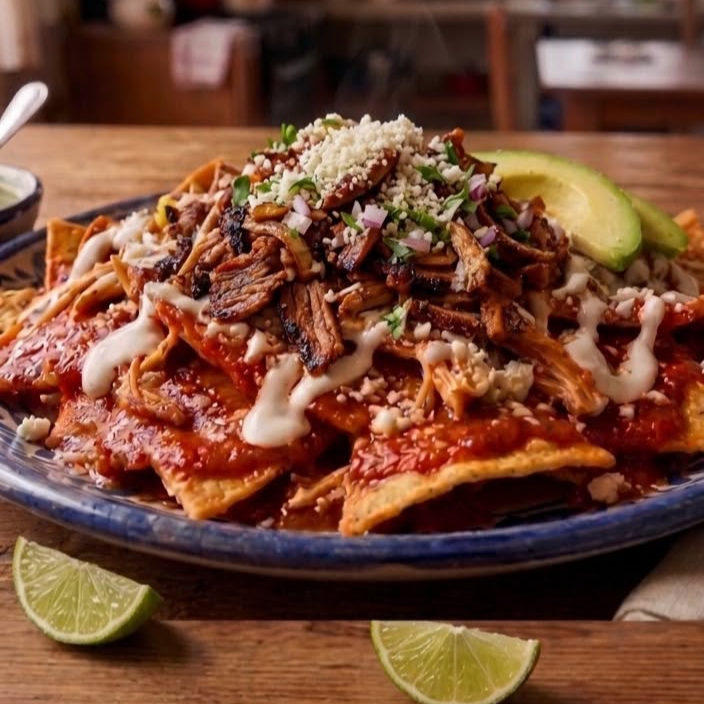 Chilaquiles de la Abue con Carne al Pastor
