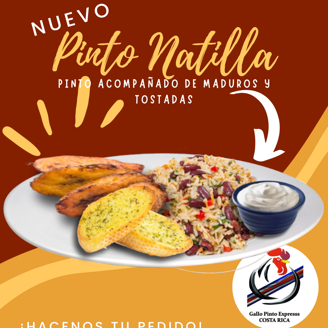 Gallo Pinto con huevo con Natilla