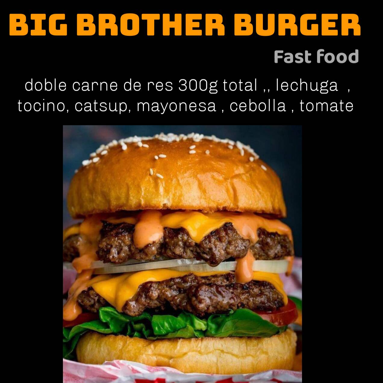 Hamburguesas doble carne con papas