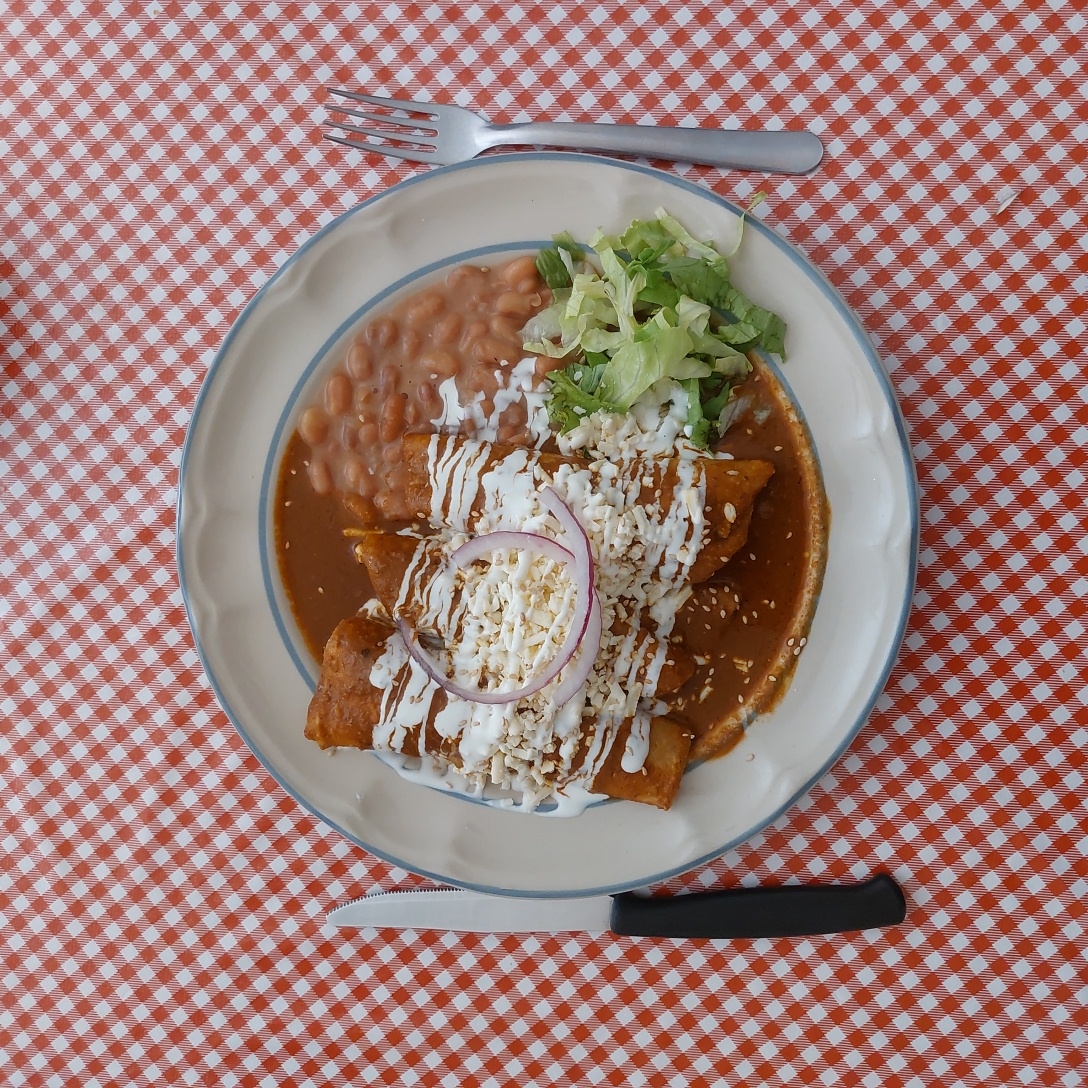 Enchiladas de Mole con Pollo