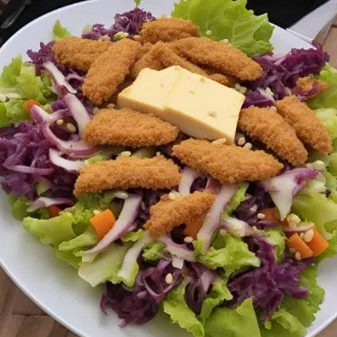 Ensalada de Pollo Empanizado