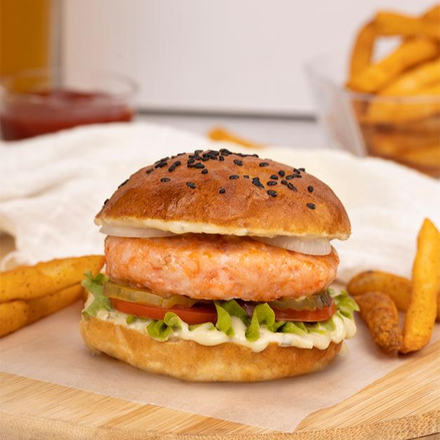 SUPER Hamburguesa de Camarón con Papas