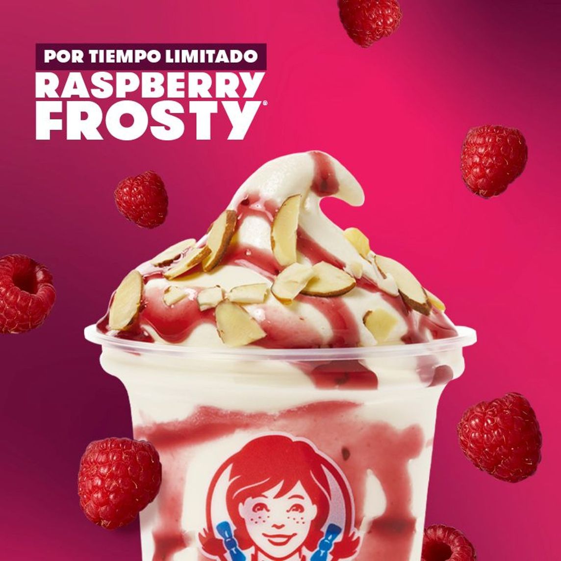 Raspberry Almond Frosty 16 oz