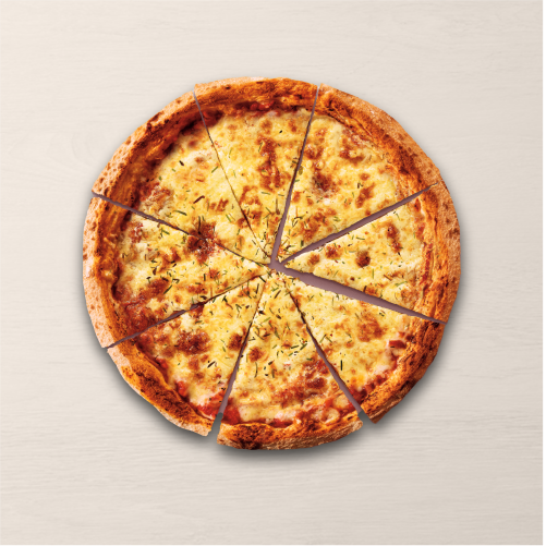 Mussarela e molho de tomate.