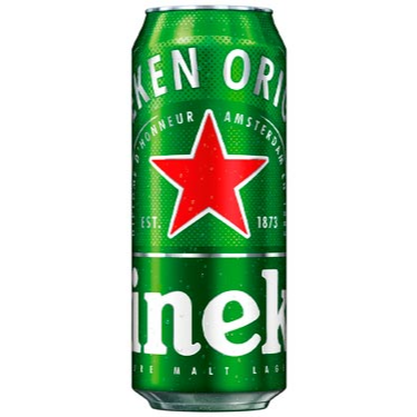 A Heineken é uma versão de cerveja puro malte lager com teor alcoólico de 5,0%, a lata contém 473 ml.