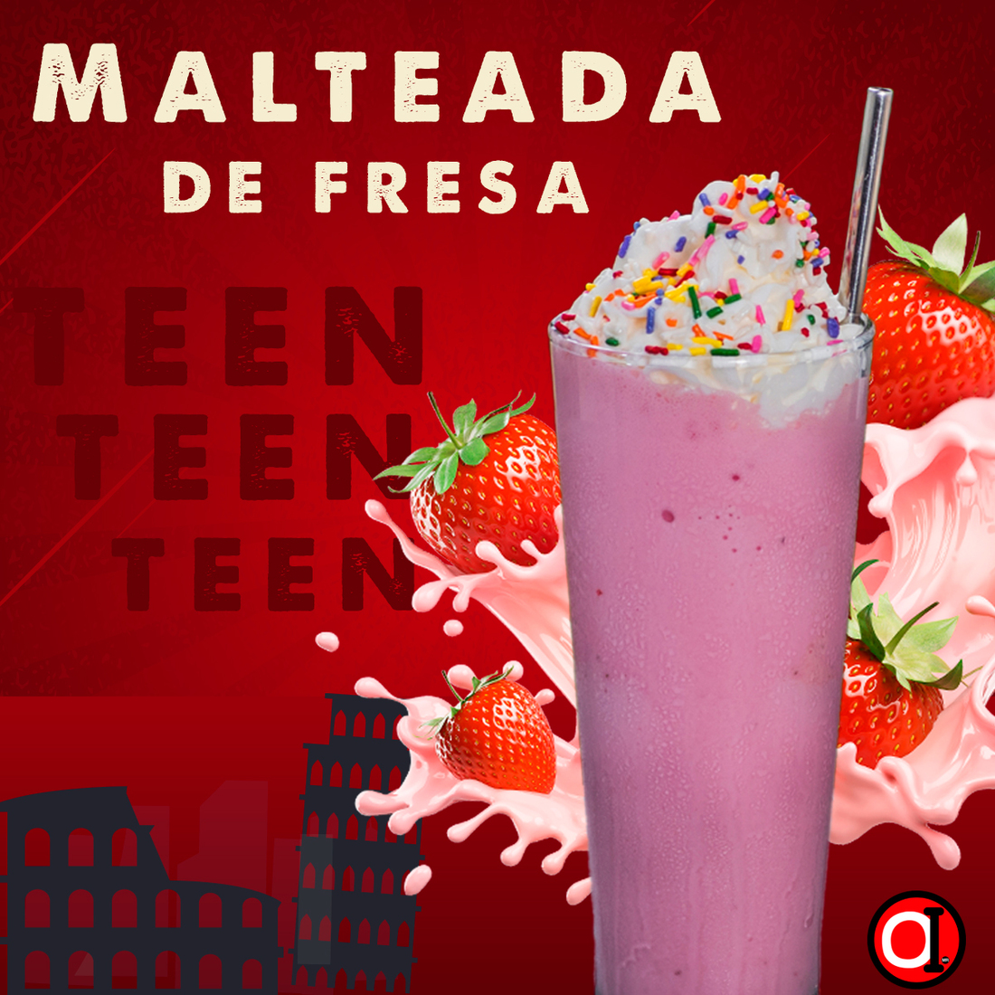 Malteada Fresa