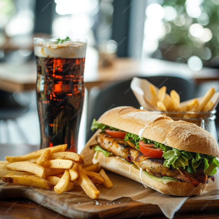 Sandwich Natural + Papas + Bebida