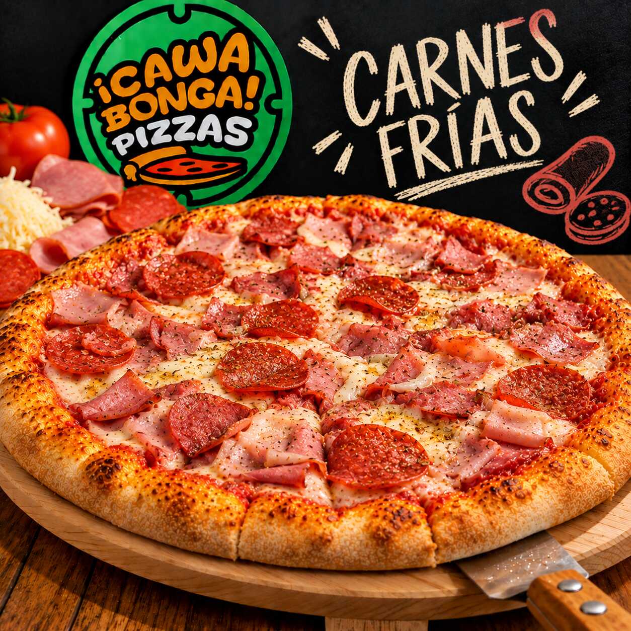 Pizza Carnes Frías Mediana