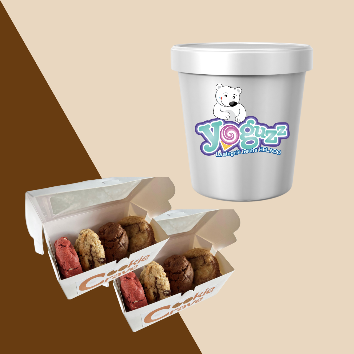 Caja de 8 Galletas + 1 Litro de Helado