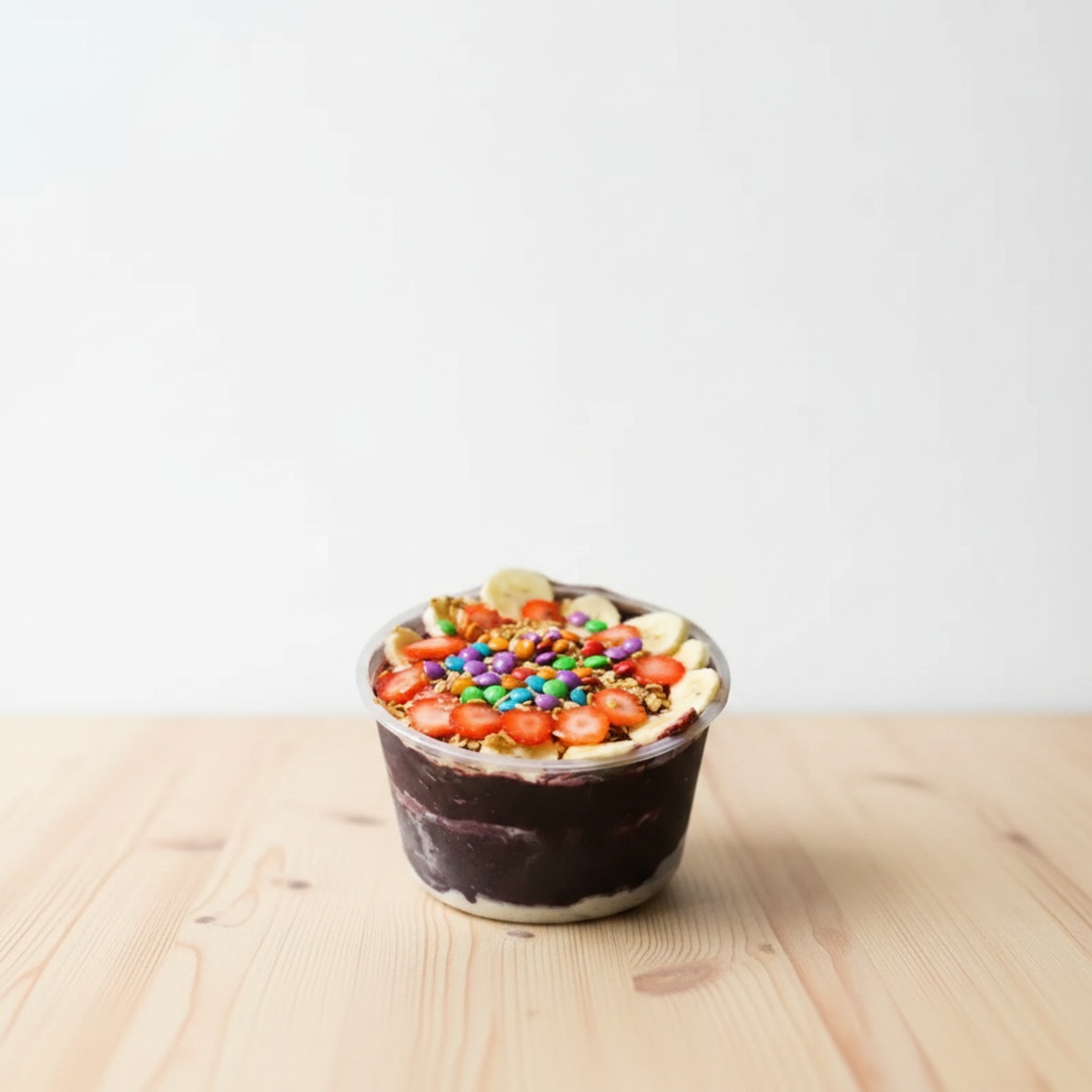 Escolha 7 saborosos acompanhamentos e experimente a energia e o prazer com este delicioso açaí, refrescante, nutritivo e revigorante!