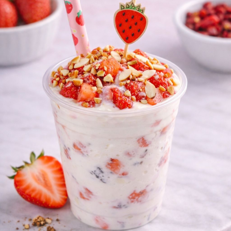 Fresas con Crema Vaso "Chico" Con Toppings