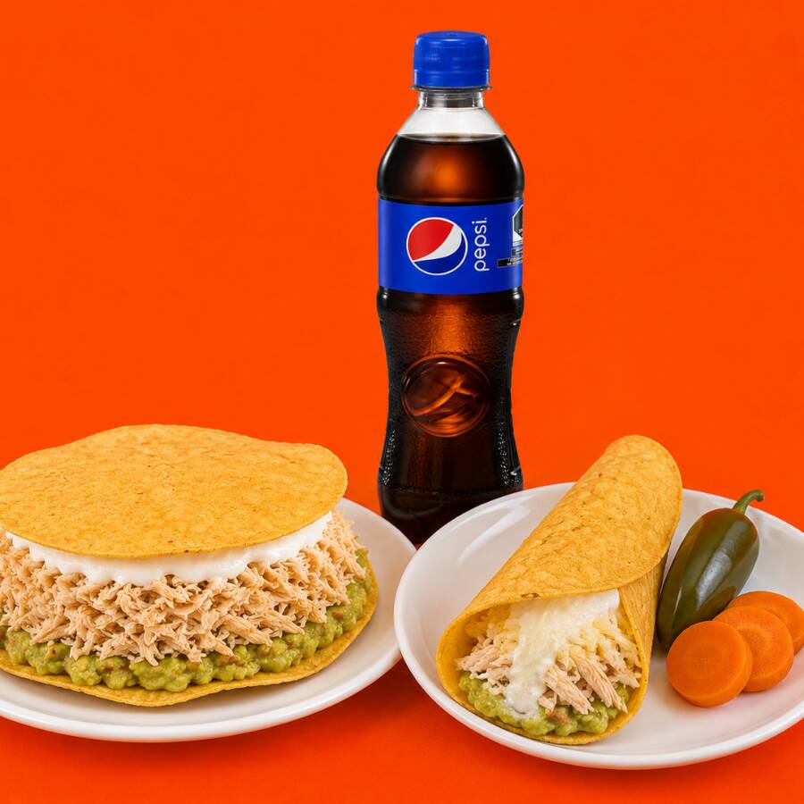 Tostada y Taco más Refresco