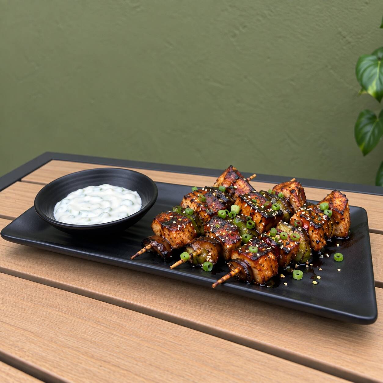 Kushiages de Pollo en Teriyaki