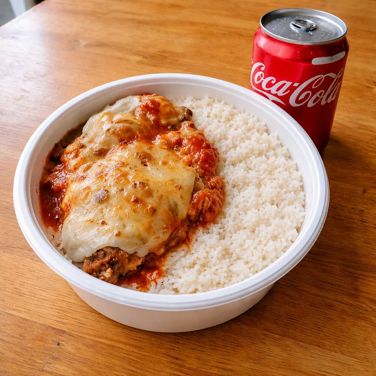 Frango ao molho Parmegiana com Batata Palha caseira!
(não acompanha feijão)