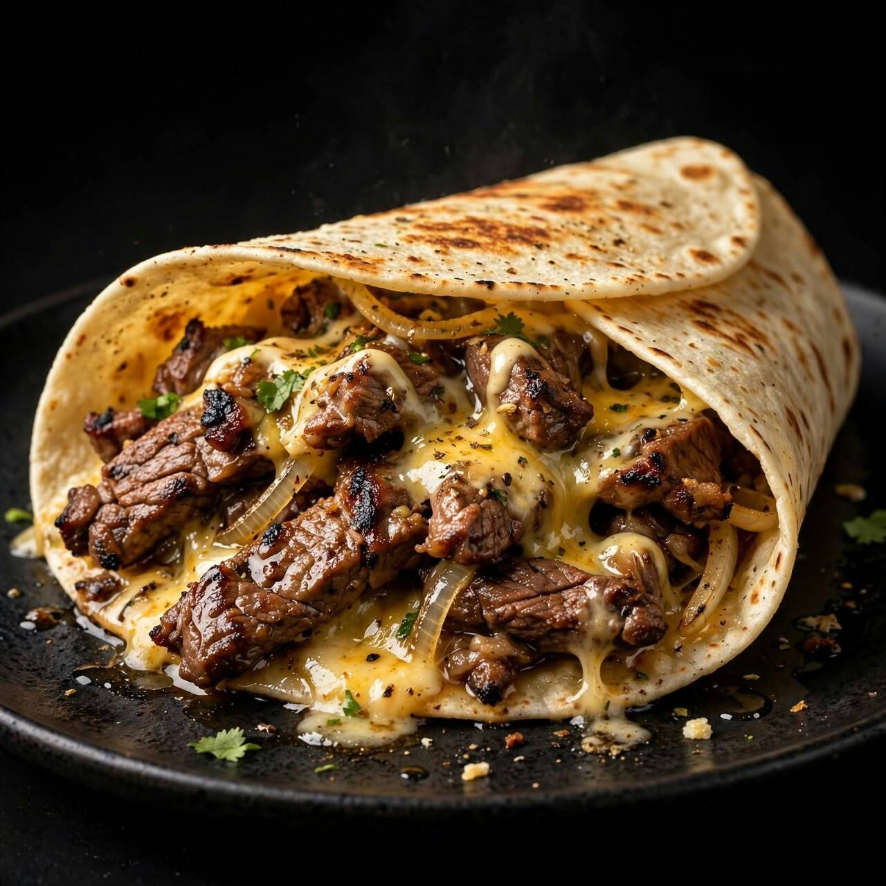 Taco Arabe de Arrachera (Pan de Pita)