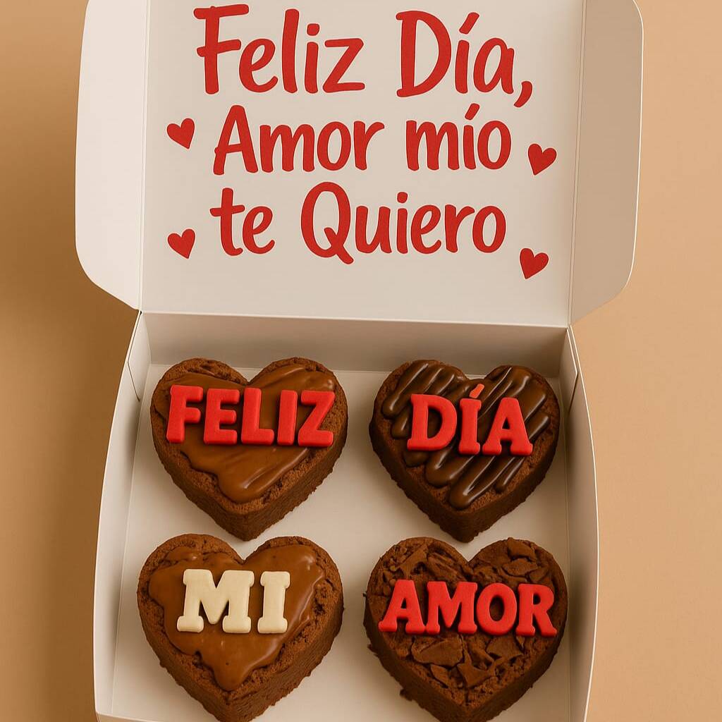 Caja de Brownies X4 Corazones