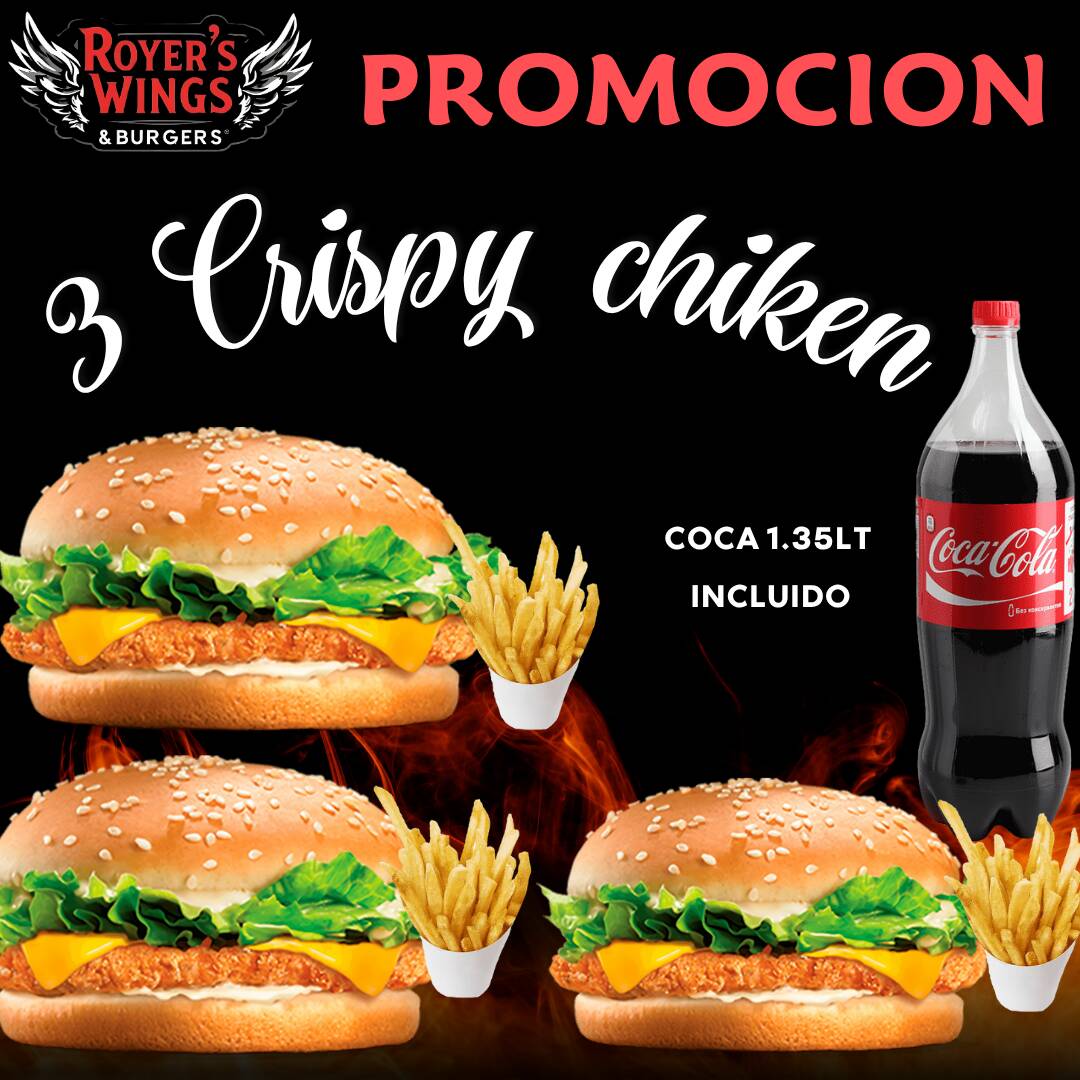 3 Crispy Chiken + 1 Coca 1.35lt