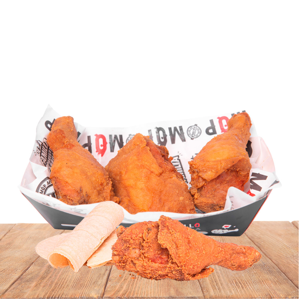 3 Piezas de Pollo Frito y Tortillas