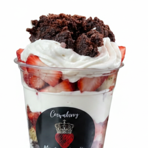 Fresas con Crema y Brownie Grandes
