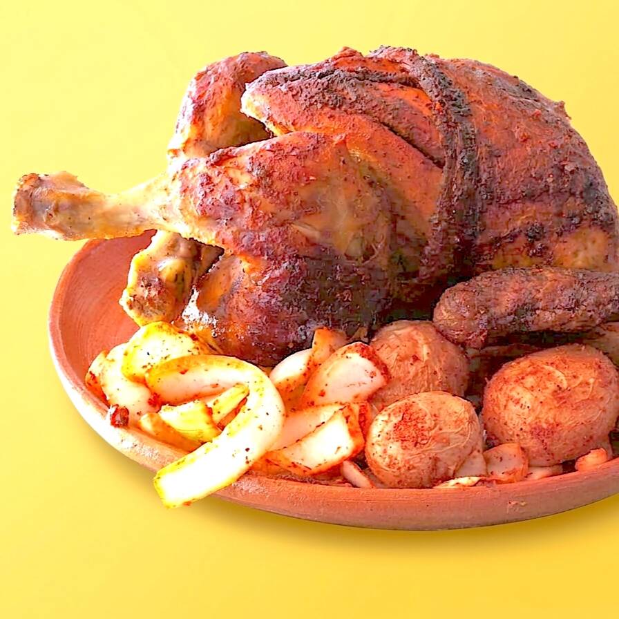 POLLO ROSTIZADO + GUARNICIONES