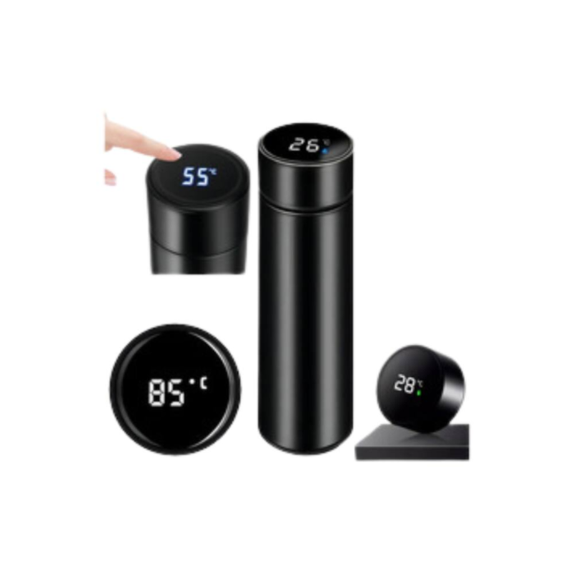 A Garrafa Térmica 500ml com Medidor de Temperatura tipo Stanley é perfeita para quem busca praticidade e controle total da temperatura da bebida. Feita em aço inoxidável de alta qualidade, é resistente, durável e mantém líquidos gelados por até 12 horas e quentes por até 6 horas. Seu visor digital no topo permite visualizar a temperatura exata da bebida em tempo real, garantindo a experiência ideal a cada gole. Com tampa antivazamento e design portátil, é ideal para café, chá, sucos, água e até bebidas geladas. Perfeita para o Dia a Dia, viagens, academia, trabalho, camping e qualquer ocasião onde você precise manter sua bebida na temperatura certa por mais tempo.  garrafa térmica, garrafa de inox, garrafa para café, garrafa para chá, garrafa para bebidas, garrafa térmica 500ml, garrafa Stanley, garrafa com visor digital, garrafa com tampa antivazamento, garrafa portátil, garrafa para viagem, garrafa durável, garrafa térmica com medidor, garrafa de alta resistência