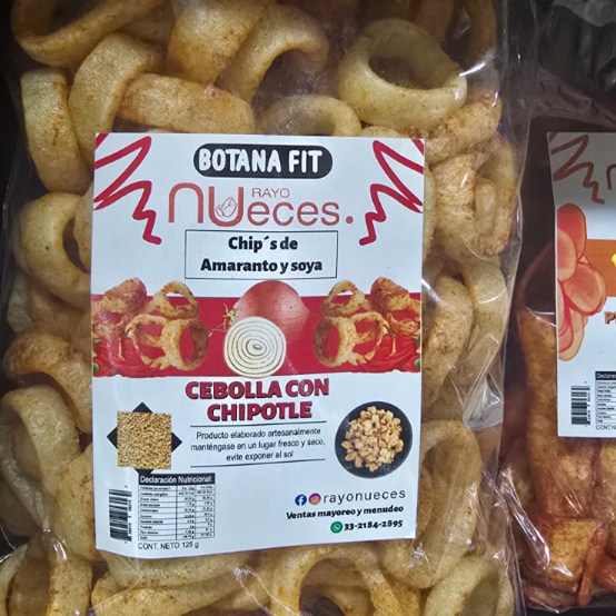 Botana Fit Cebolla con Chipotle 125 gramos.