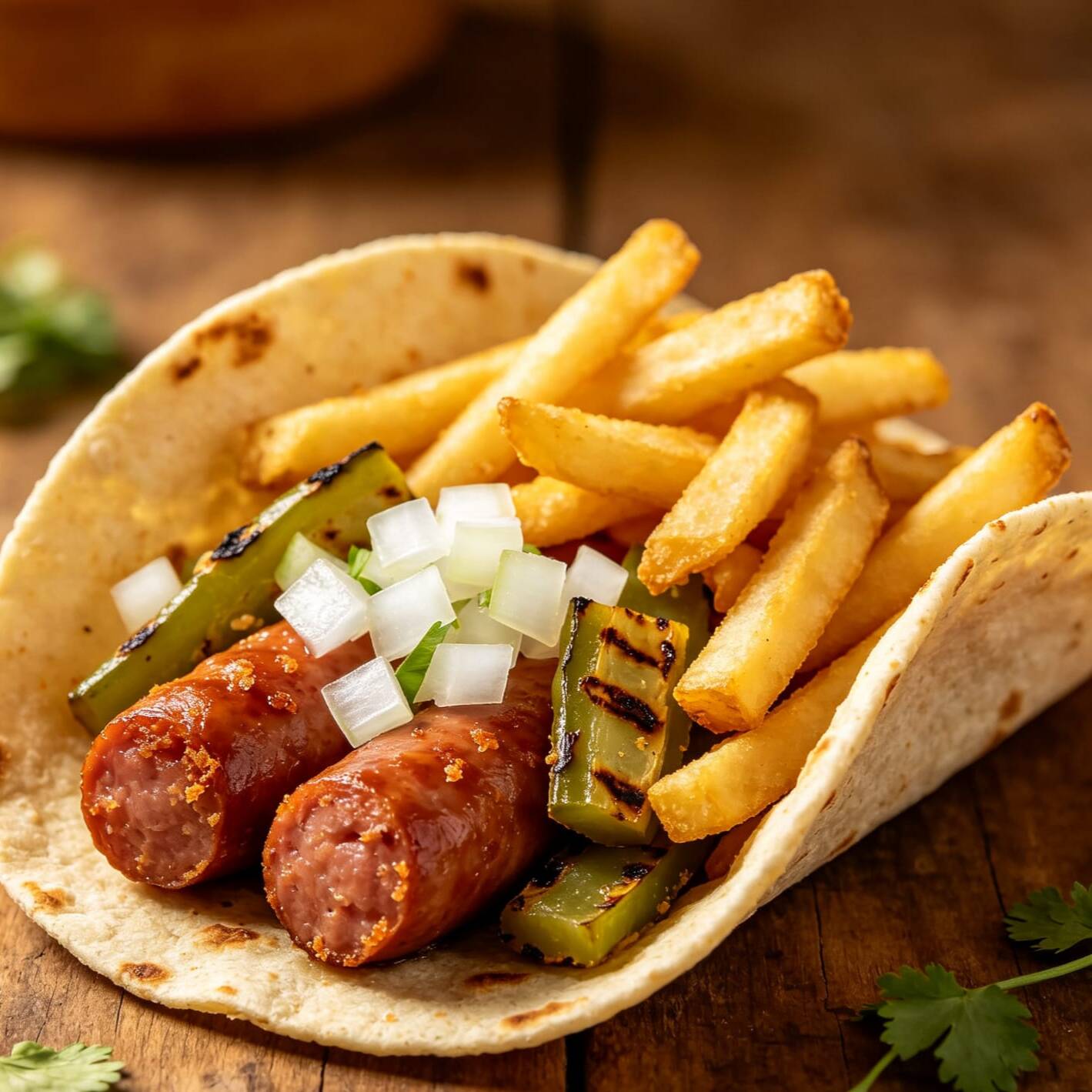 Taco de Bistec con Longaniza