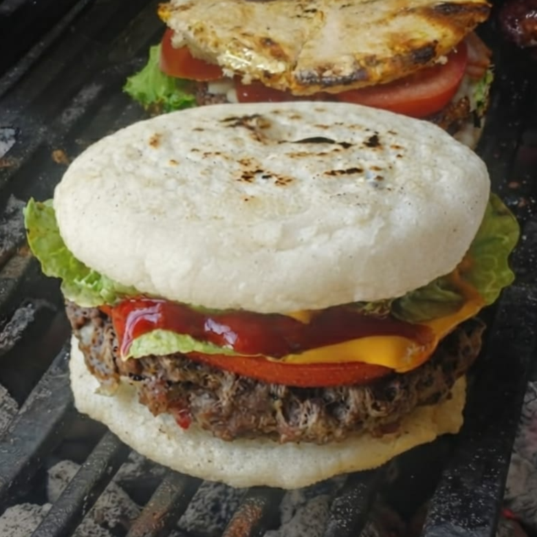 Arepa Burger con Carne de Res