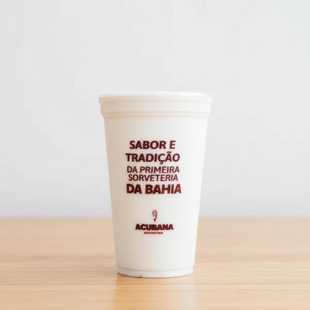 Sorvete A Cubana batido com leite gelado e leite em pó. 470ml .