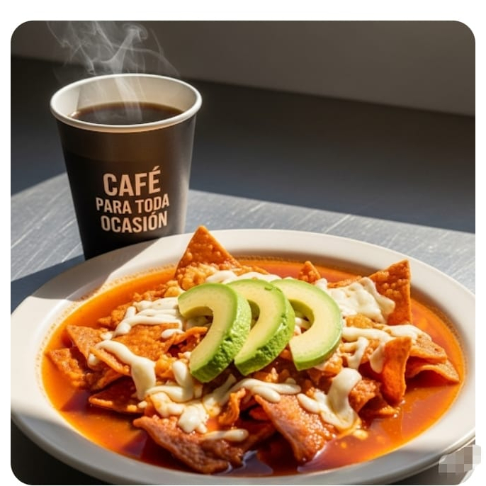 Combo Chilaquiles Rojos + "Hot Coffee"