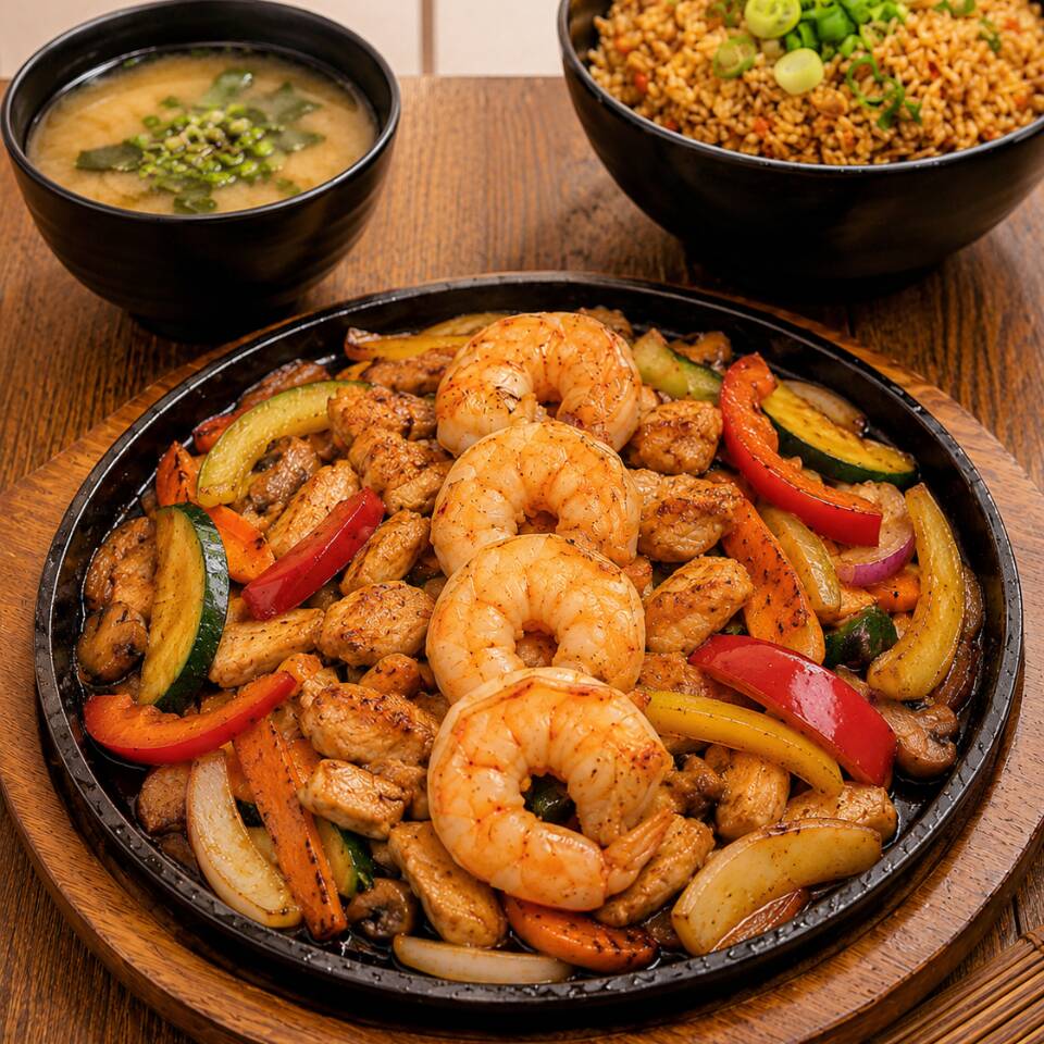 Hibachi de Pollo & Camarón (4pzs)