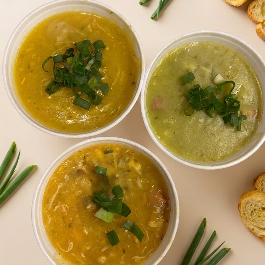 Caldos desliciosos a sua escolha