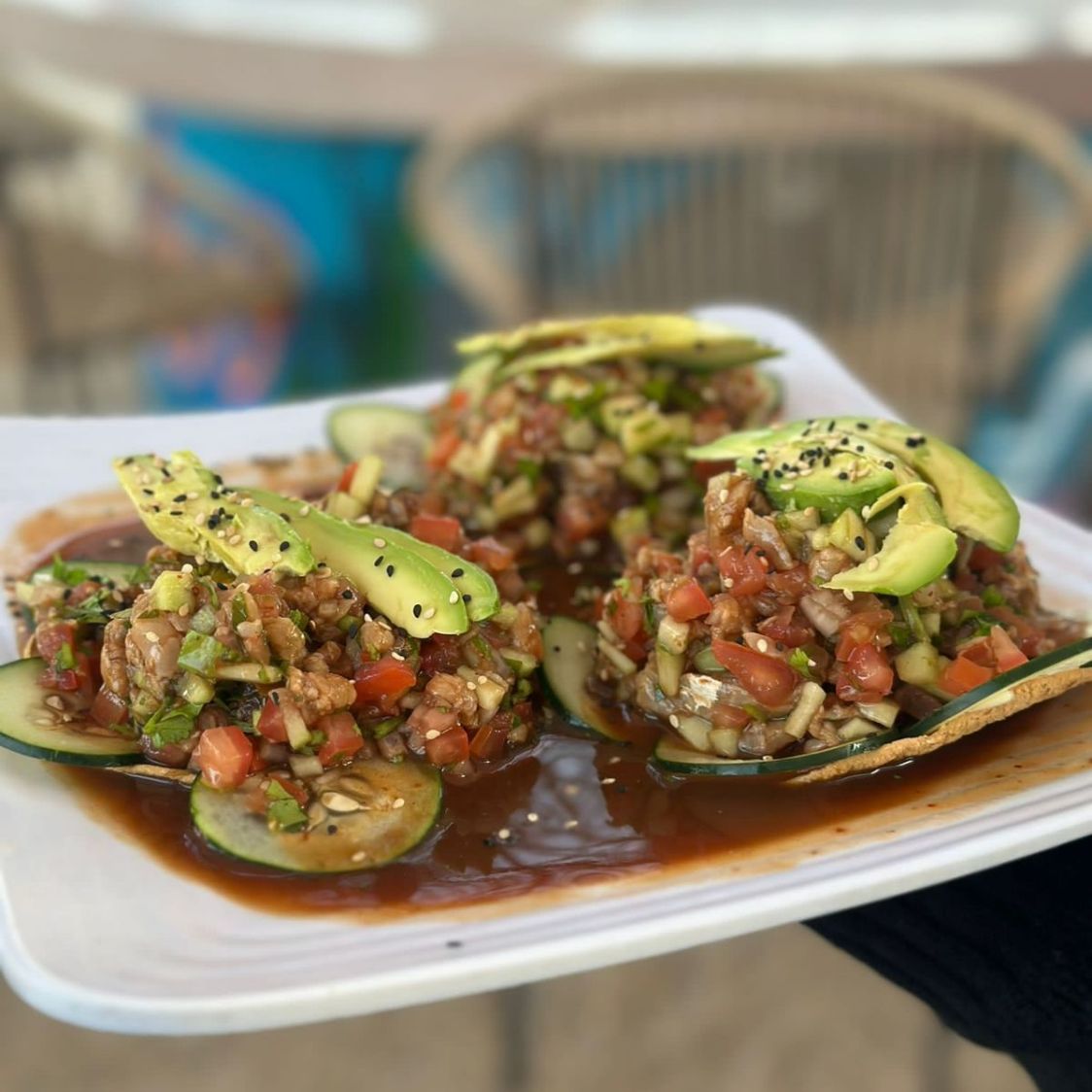 Tostada Ceviche de Camarón