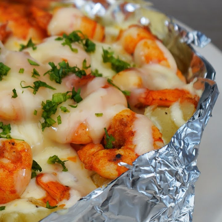 papa rellena de camaron