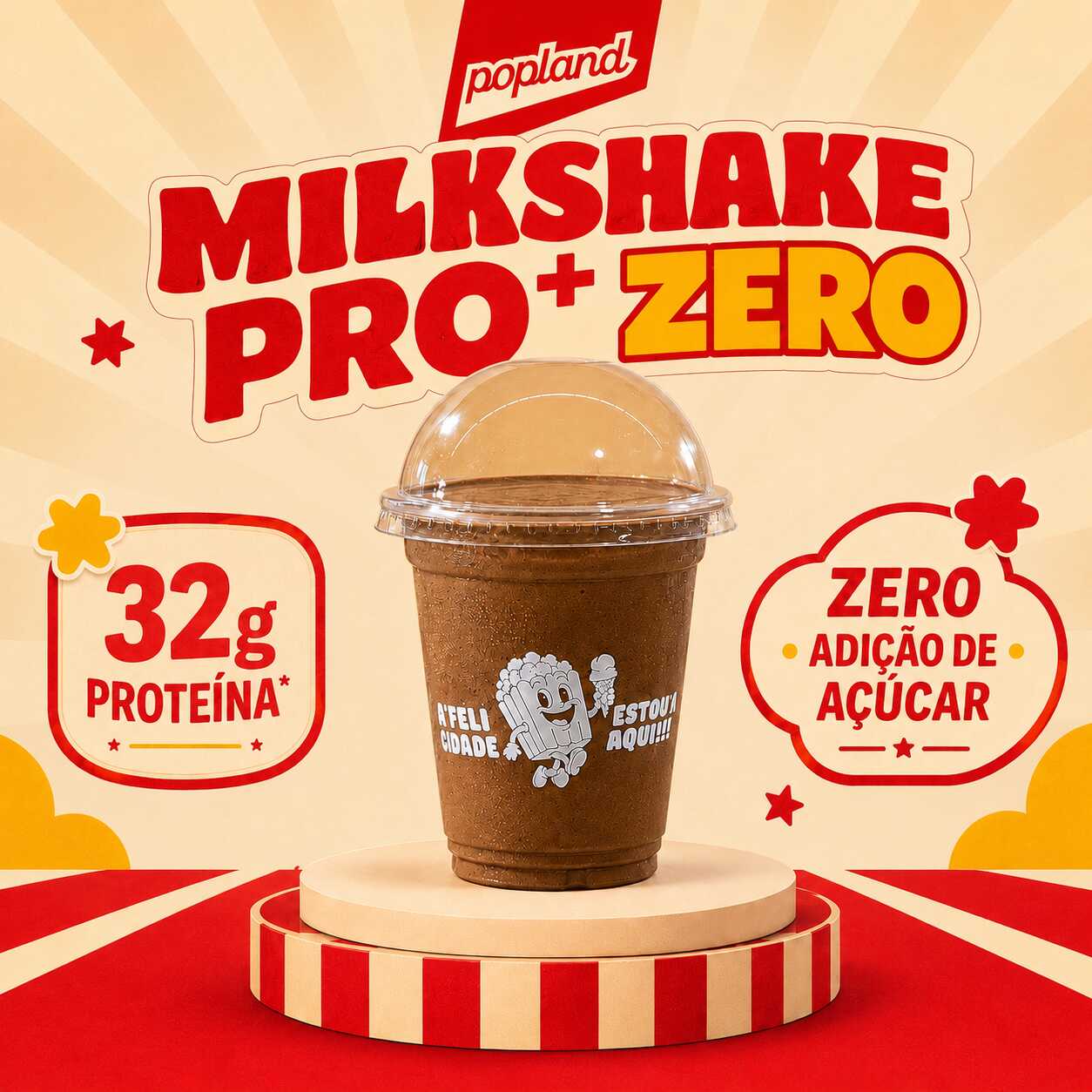 Chocolate Cremoso, com Zero adição de açucar e 32g de Proteina (Whey Protein)