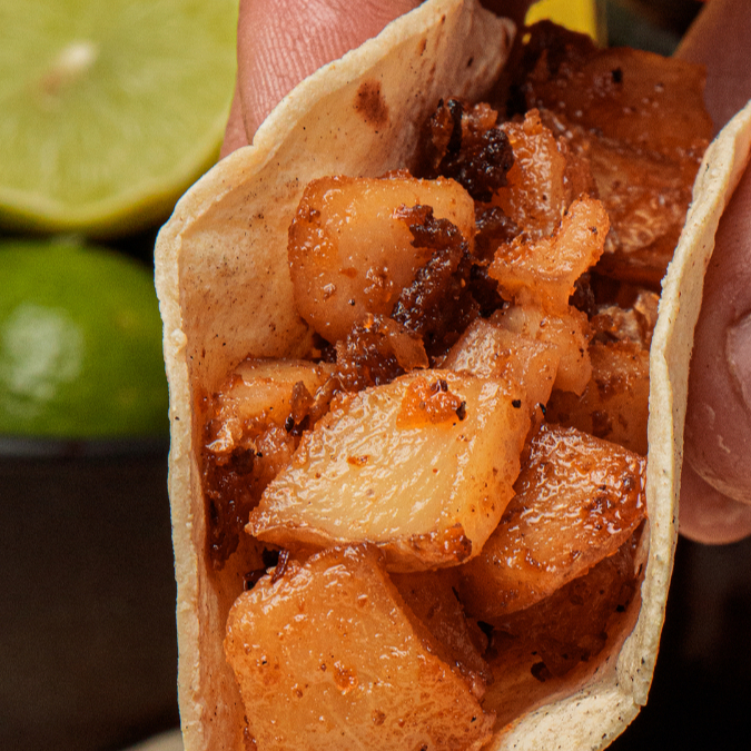 Taco Papa con Chorizo