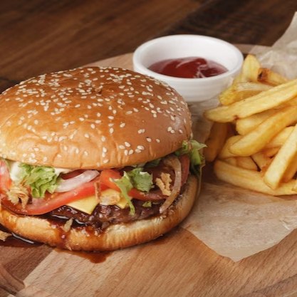 Hamburguesa Sencilla con papas