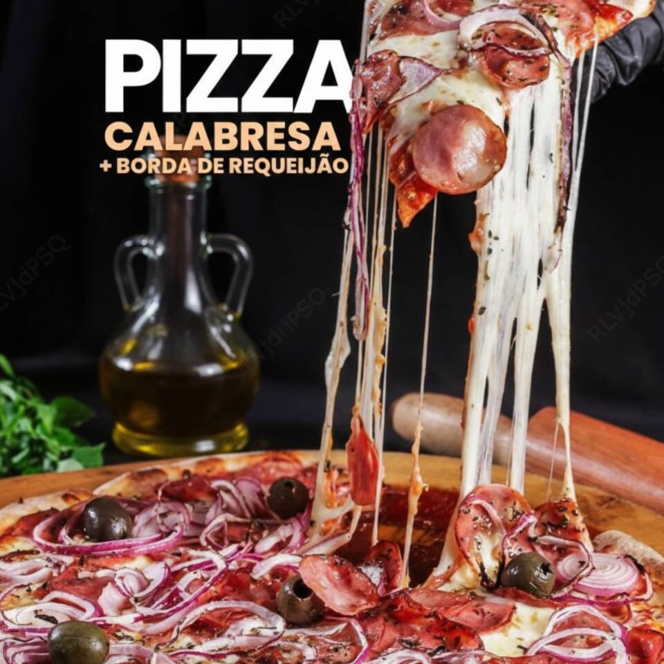 Pizza grande Calabresa com Borda de Requeijão + Guaraná Antartica 1l de R$84,80 por apenas R$74,80