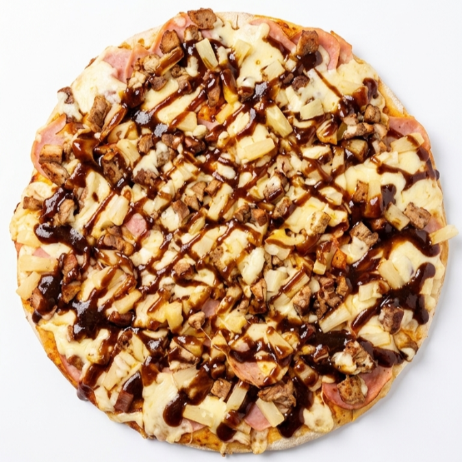 Pizza Cuadrada BBQ Chuleta Para Compartir