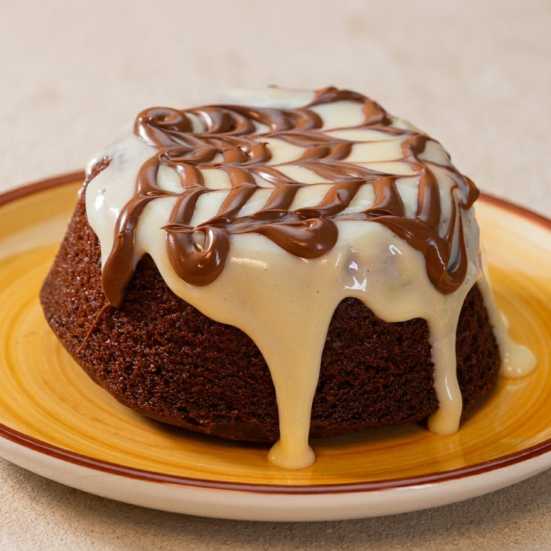 Apresentamos o 'Vulcãozinho - Sabor Leite Ninho com Nutella', uma deliciosa opção econômica perfeita para uma pessoa. Com 14 cm de puro sabor, este prato é meticulosamente coberto com uma generosa camada do adorado Leite Ninho. Para completar esta maravilha, adicionamos delicados fios de Nutella, criando uma combinação irresistível e sensacional. É a sobremesa perfeita para adoçar o seu Dia e desp