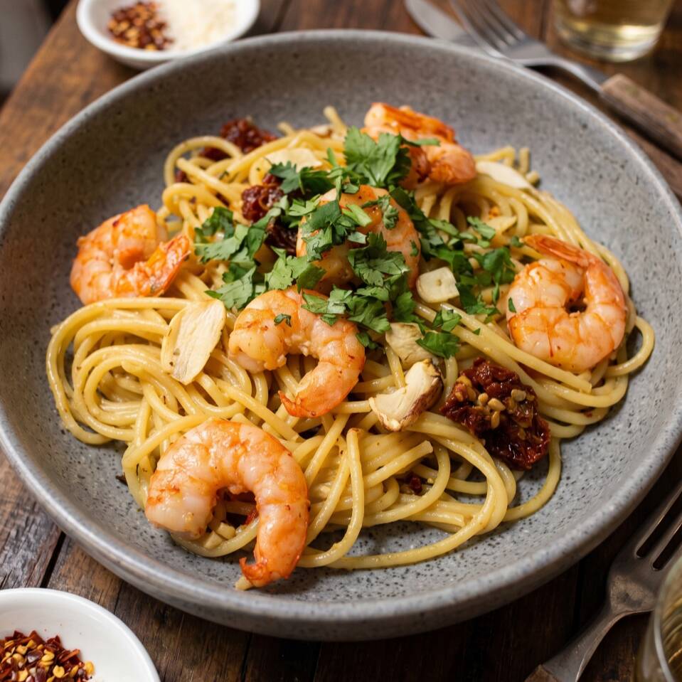 Pasta con Camarón