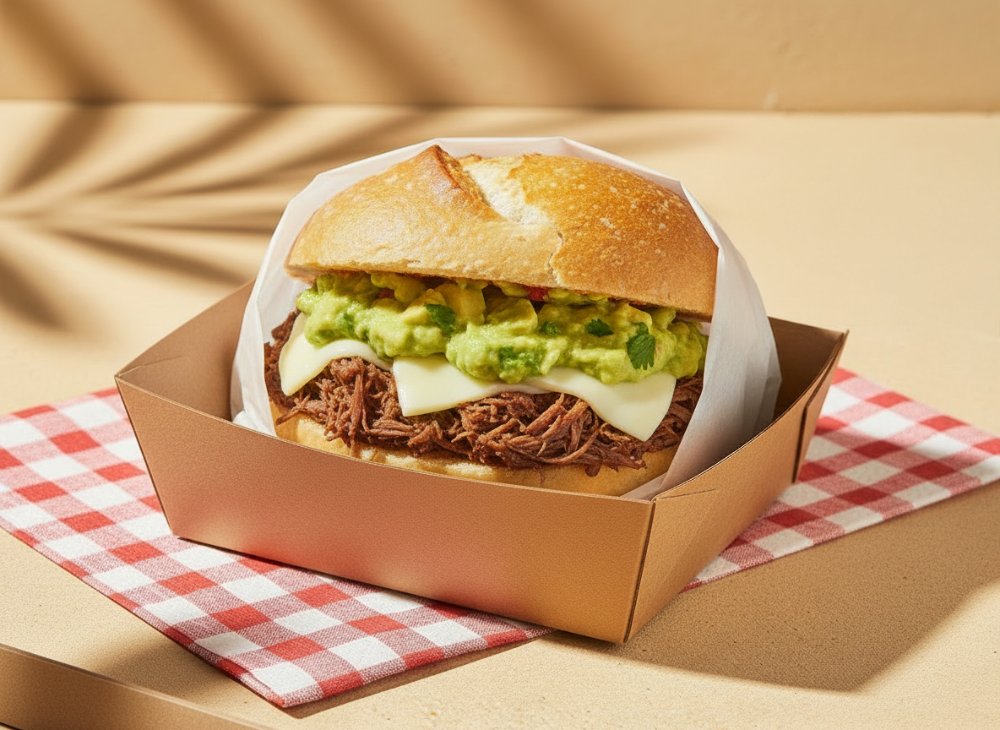 Sanguche de Desmechada Queso y Palta