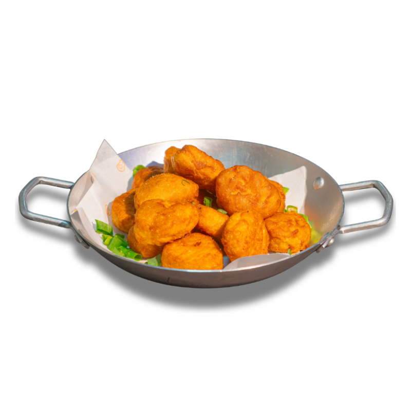 Frango empanado.