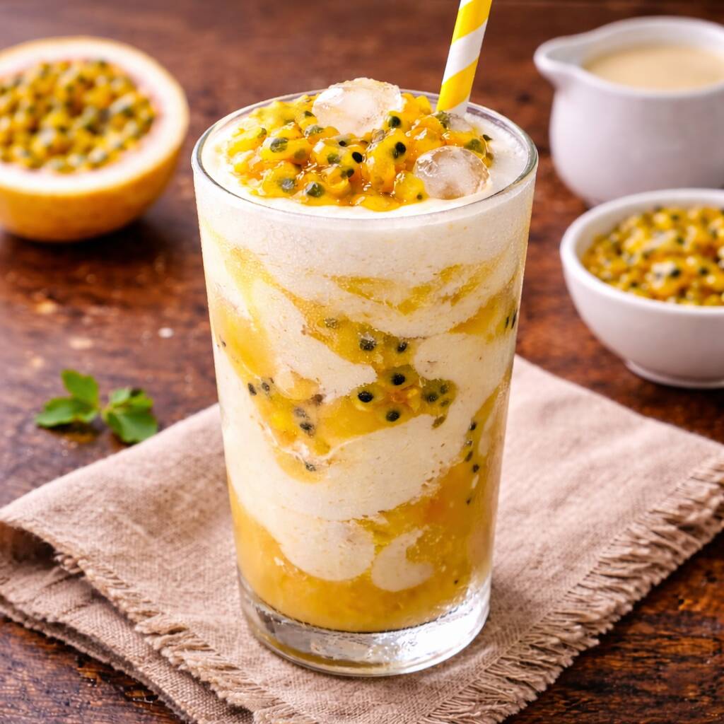 Feito com a fruta, água mineral, leite condensado e creme de leite, vai adoçado e delicioso pra você. É o suco preferido do nosso time de chefs.