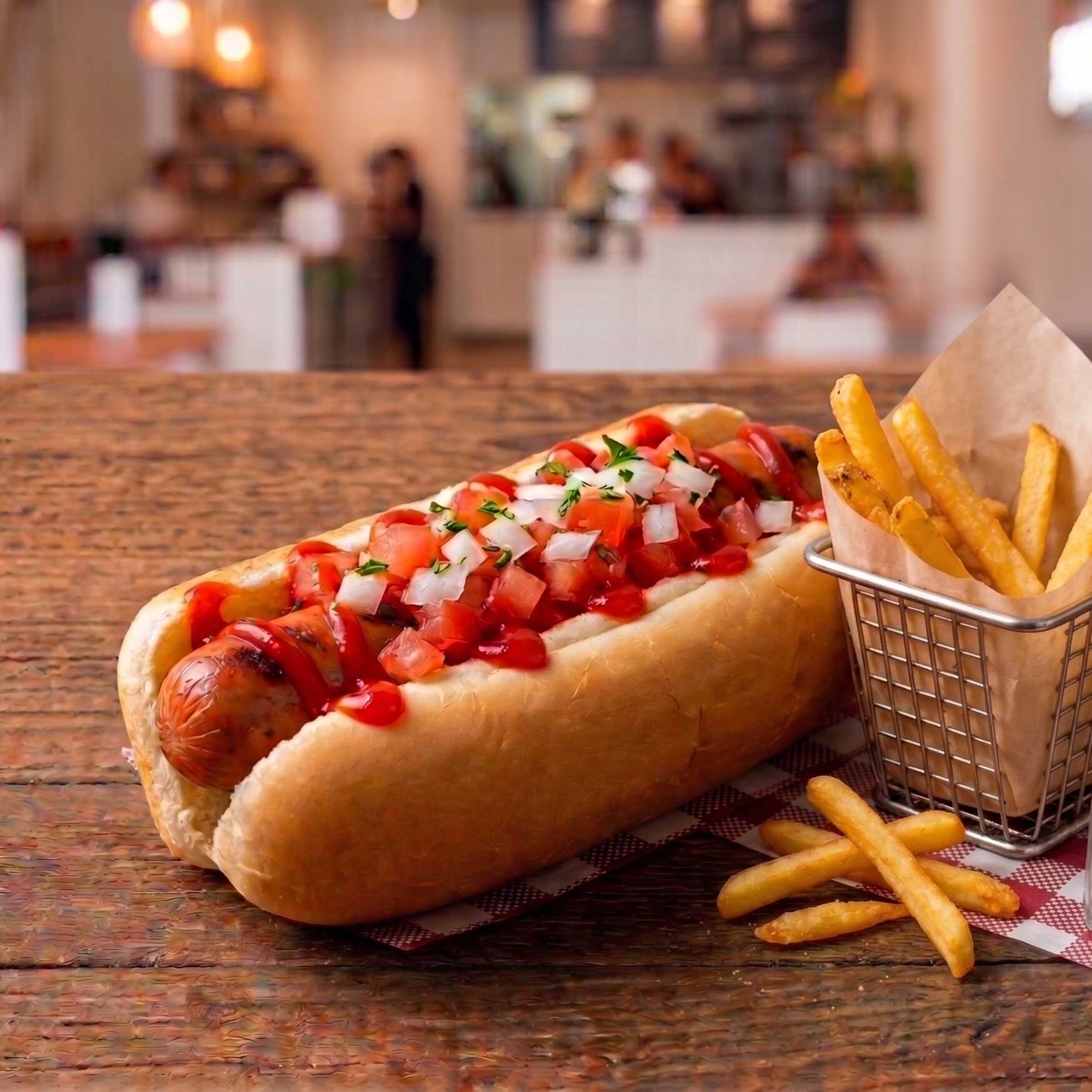 Hot Dog con Papas Grandes