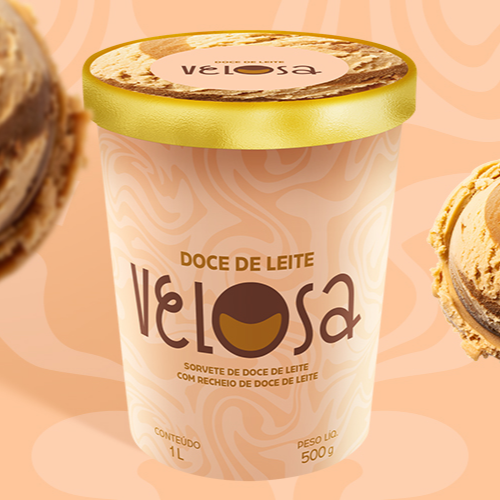 Sorvete de doce de leite cremoso repleto de doce de leite puro para ficar ainda mais perfeito.